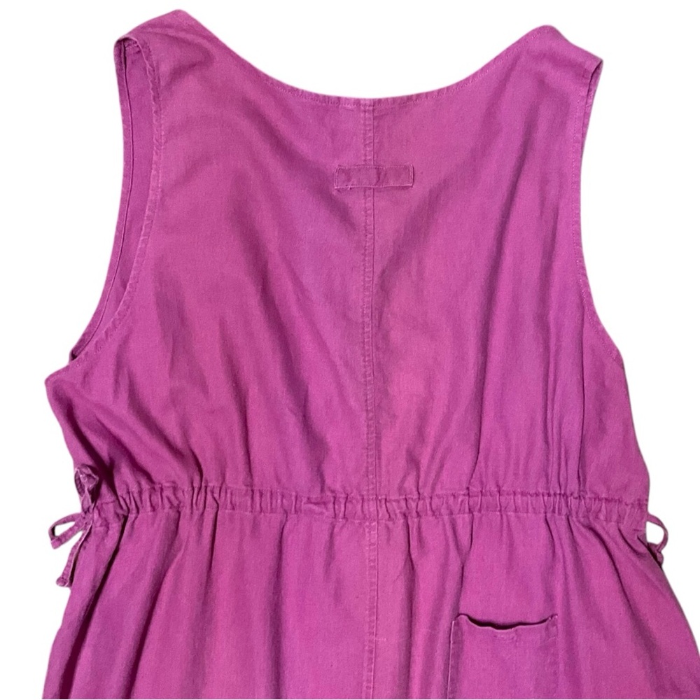 πβ Womenβs Pink Linen Maxi Dress Sz 2X Adjustable Waist Pockets Lightweight - Picture 9 of 9